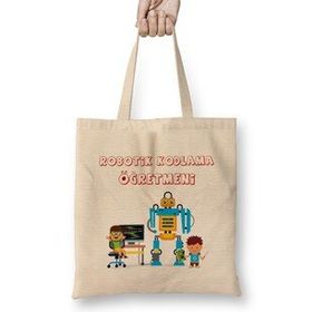 Humuts Robotik Kodlama Öğretmeni Bez Kadın Günlük Çanta