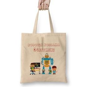 Humuts Robotik Kodlama Öğretmeni Bez Kadın Günlük Çanta