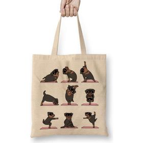 Humuts Rottweiler Yoga Rotfaydır Pug Köpek Yoga Bez Kadın Günlük Çanta