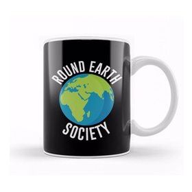 Humuts Round Earth Society Flat Earth Kupa Bardak