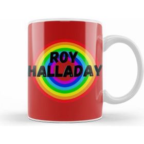 Humuts Roy Halladay Carton Art Baseball Gifts Vintage Retro Rainbow For Boys And Dad Kupa Bardak