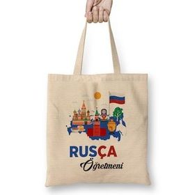Humuts Rusça Öğretmeni Bez Kadın Günlük Çanta