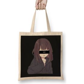Humuts Sad Anime Girl Bez Kadın Günlük Çanta