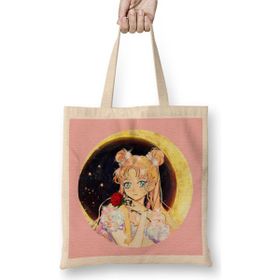 Humuts Sailor Moon Light Fanart 01 Bez Uzun Saplı Açık Bej Rengi Çanta