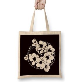 Humuts Sakura Japan Cherry Blossom Tree Nature Japanese Art Flower Bez Uzun Saplı Açık Bej Rengi Çanta