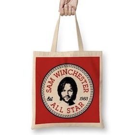 Humuts Sam Winchester Supernatural All Star Converse Logo Bez Uzun Saplı Açık Bej Rengi Çanta