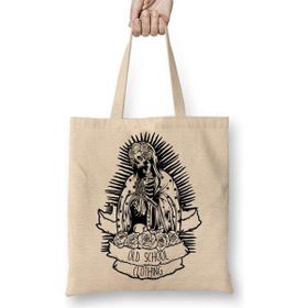 Humuts Santa Muerte Bez Uzun Saplı Açık Bej Rengi Çanta
