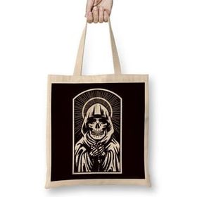 Humuts Santa Muerte Mexican Dead Mexico Sugar Skull Female Deity Bez Uzun Saplı Açık Bej Rengi Çanta