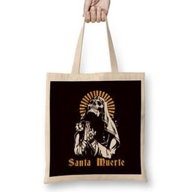 Humuts Santa Muerte Mexican Dead Mexico Sugar Skull Female Deity Bez Uzun Saplı Açık Bej Rengi Çanta