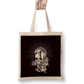 Humuts Santa Muerte Sugar Skull Female Deity Dead Satanic Mexican Bez Uzun Saplı Açık Bej Rengi Çanta