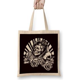 Humuts Santa Muerte Sugar Skull Female Deity Dead Satanic Mexican Bez Uzun Saplı Açık Bej Rengi Çanta