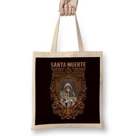 Humuts Santa Muerte Sugar Skull Female Deity Dead Satanic Mexican Bez Uzun Saplı Açık Bej Rengi Çanta