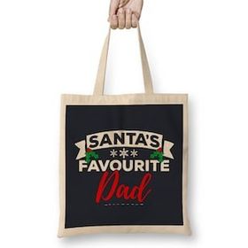 Humuts Santas Favourite Dad Christmas Bez Uzun Saplı Açık Bej Rengi Çanta