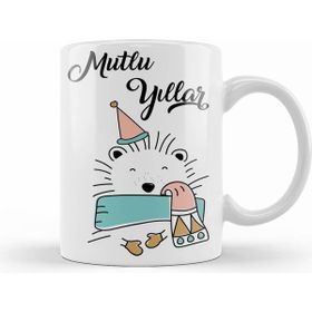 Humuts Şapkalı Ayıcık Ile Mutlu Yıllar Kupa Bardak