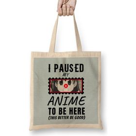 Humuts Sarcasm Funny Anime And Manga Otaku Lover Gift Bez Uzun Saplı Açık Bej Rengi Çanta