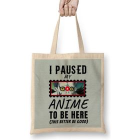Humuts Sarcasm Funny Anime And Manga Otaku Lover Gift Bez Uzun Saplı Açık Bej Rengi Çanta