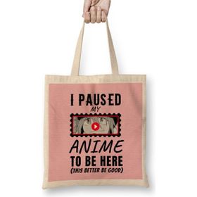 Humuts Sarcasm Funny Anime And Manga Otaku Lover Gift Bez Uzun Saplı Açık Bej Rengi Çanta