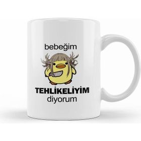 Humuts Sarı Civciv Bebeğim Tehlikeliyim Diyorum 02 Kupa Bardak