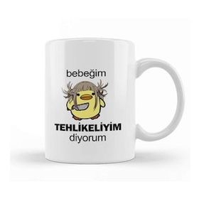 Humuts Sarı Civciv Bebeğim Tehlikeliyim Diyorum 02 Kupa Bardak
