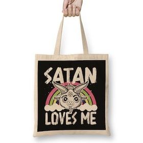 Humuts Satan Loves Me Baphomet Bez Kadın Günlük Çanta