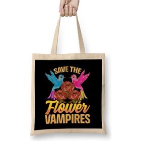 Humuts Save The Flower Vampires Adorable Hummingbird Pun Bez Kadın Günlük Çanta