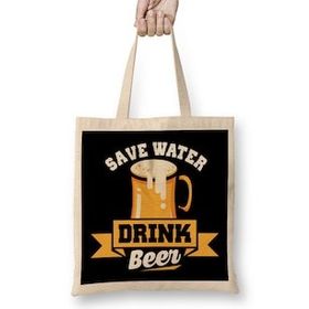 Humuts Save Water Drink Beer Funny Beer Drinking Pun Joke Bez Kadın Günlük Çanta