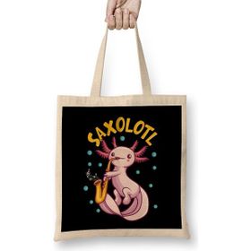Humuts Saxolotl Sax Playing Axolotl Pun Walking Fish Bez Kadın Günlük Çanta