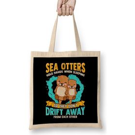 Humuts Sea Otters Hold Hands When Sleeping Cute Otter Bez Kadın Günlük Çanta