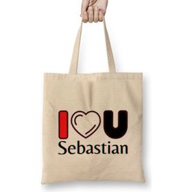 Humuts Sebastian-Name Personalized Custom - Vintage Retro Rainbow Style Design Gift Baby-Gift For Him Bez Kadın Günlük Çanta