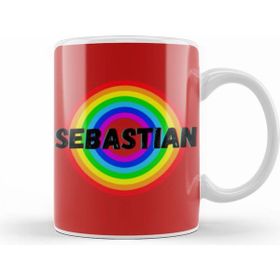 Humuts Sebastian Name Personalized Custom Vintage Retro Rainbow Style Design Gift Baby Gift For Him Kupa
