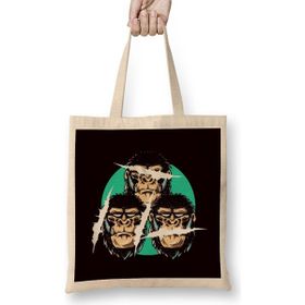 Humuts See Speak Hear No Evil Japan Monkeys Japanese Art Gorilla Bez Kadın Günlük Çanta