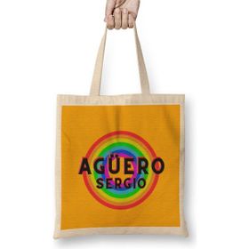 Humuts Sergio Agüero - Vintage Retro Rainbow Style Bez Kadın Günlük Çanta