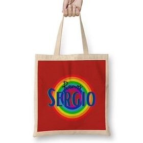 Humuts Sergio Ramos - Vintage Retro Rainbow Style Bez Kadın Günlük Çanta