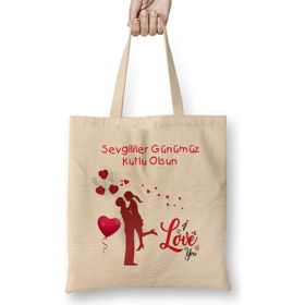 Humuts Sevgililer Günü Sevgiliye Hediye 013 Uzun Saplı Uzun Saplı Bez Çanta