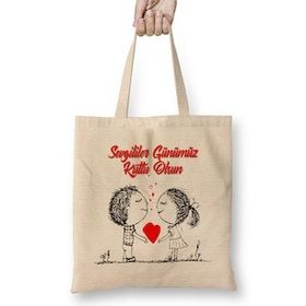 Humuts Sevgililer Günü Sevgiliye Hediye 0240 Bez Çanta