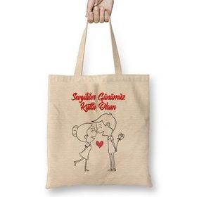 Humuts Sevgililer Günü Sevgiliye Hediye 0246 Bez Çanta