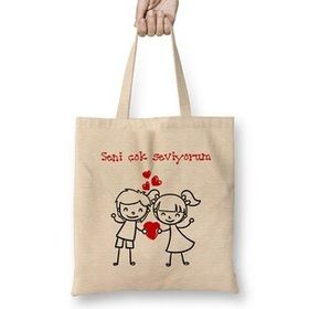 Humuts Sevgililer Günü Sevgiliye Hediye 038 Bez Çanta
