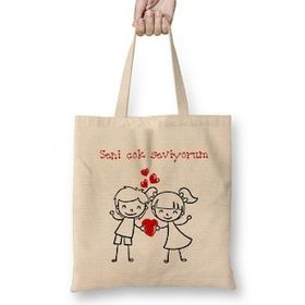 Humuts Sevgililer Günü Sevgiliye Hediye 038 Bez Çanta