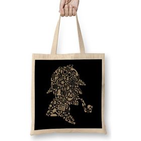 Humuts Sherlock Holmes Collage Bez Uzun Saplı Açık Bej Rengi Çanta