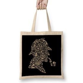 Humuts Sherlock Holmes Collage Bez Uzun Saplı Açık Bej Rengi Çanta