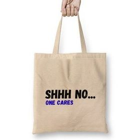 Humuts Shhh Nobody Cares Shhh No One Cares Sarcastic Funny Bez Uzun Saplı Açık Bej Rengi Çanta