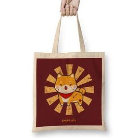 Humuts Shiba Inu Retro Japanese Dog Bez Uzun Saplı Açık Bej Rengi Çanta
