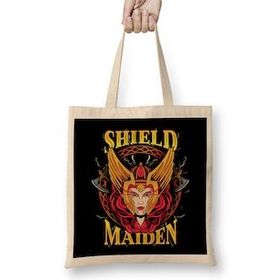 Humuts Shield Maiden Norse Mythology Female Warrior Bez Uzun Saplı Açık Bej Rengi Çanta