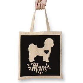 Humuts Shih Tzu Dog Mom Mothers Day Gift Bez Uzun Saplı Açık Bej Rengi Çanta