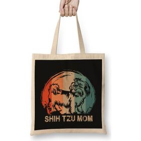 Humuts Shih Tzu Dog Shih Tzu Mom Bez Uzun Saplı Açık Bej Rengi Çanta