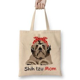 Humuts Shih Tzu Mom Bandana Womens Shih Tzu Dog Bez Uzun Saplı Açık Bej Rengi Çanta