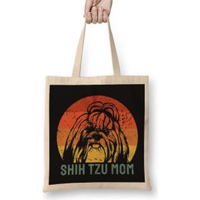 Humuts Shih Tzu - Shih Tzu Mom Bez Uzun Saplı Açık Bej Rengi Çanta