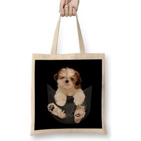 Humuts Shih Tzu With Love Bez Uzun Saplı Açık Bej Rengi Çanta