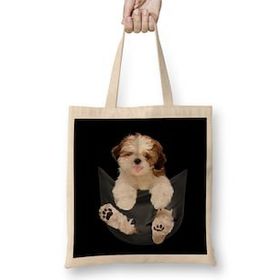 Humuts Shih Tzu With Love Bez Uzun Saplı Açık Bej Rengi Çanta