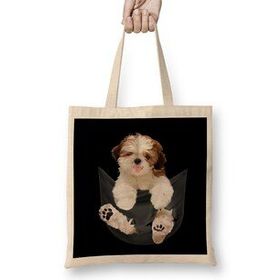 Humuts Shih Tzu With Love Bez Uzun Saplı Açık Bej Rengi Çanta